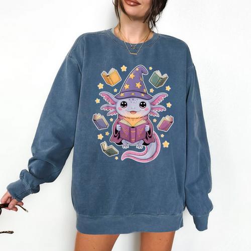ReadsALOTL Cute Axolotl Book Lover Comfort Colors Sweatshirt - Bookorys