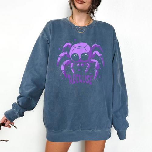 Recluse Pastel Goth Spider Shy Introvert Creepy Cute Kawaii Comfort Colors Sweatshirt - Raresse