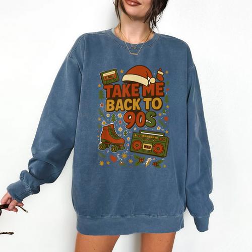 Retro 90s 80s Baby Christmas Holiday Nostalgia Comfort Colors Sweatshirt - Figerry