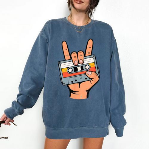 Retro Cassette Tape For 80s & 90s Nostalgia Comfort Colors Sweatshirt - Figerry