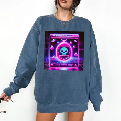Retro Nostalgia Vaporwave- Error 404 Comfort Colors Sweatshirt - Figerry