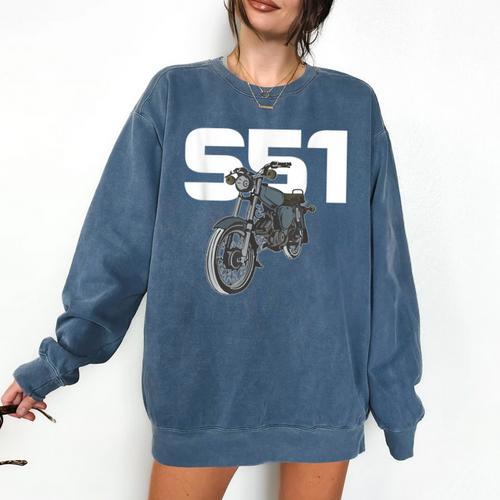 Retro Simme Moped Nostalgia Eastern Block Schwalbe Driver DDR Comfort Colors Sweatshirt - Figerry