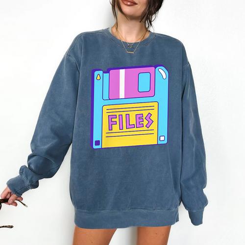 Retro TechnologyOld School Floppy Nostalgia 90s Generation Comfort Colors Sweatshirt - Figerry