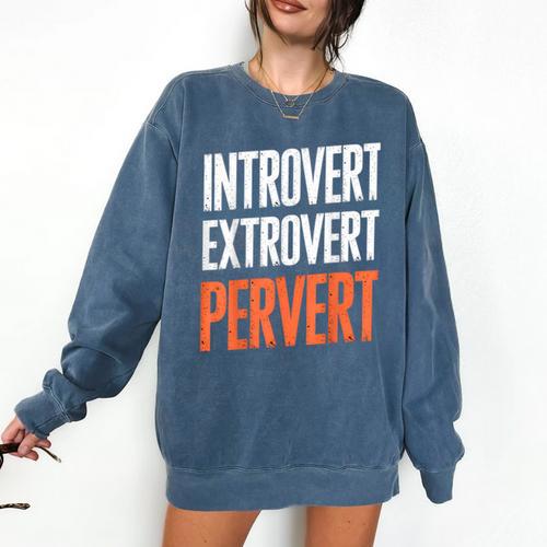 Sarcastic Introvert Extrover Pervert Comfort Colors Sweatshirt - Raresse