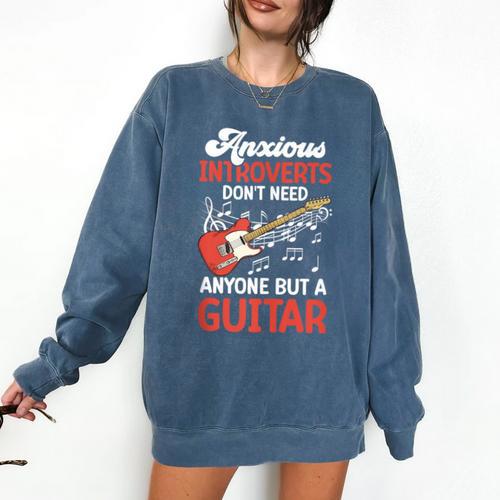 Sarcastic Introvert Need Guitar Sad Song Introvert Guitarist Comfort Colors Sweatshirt - Raresse