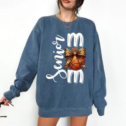 Senior Basketball Mom Class Of 2026 Player Graduation Grad Comfort Colors Sweatshirt - Best Gift Smart