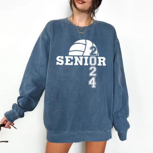 Senior Class Of 2024 Volleyball Seniors School Graduation Comfort Colors Sweatshirt - Best Gift Smart