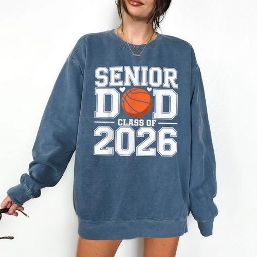Senior Dad Class Of 2026 Cute Basketball Dad Graduation 2026 Comfort Colors Sweatshirt - Best Gift Smart