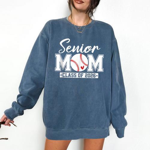 Senior Mom Class Of 2026 Baseball Mom Graduation Comfort Colors Sweatshirt - Best Gift Smart