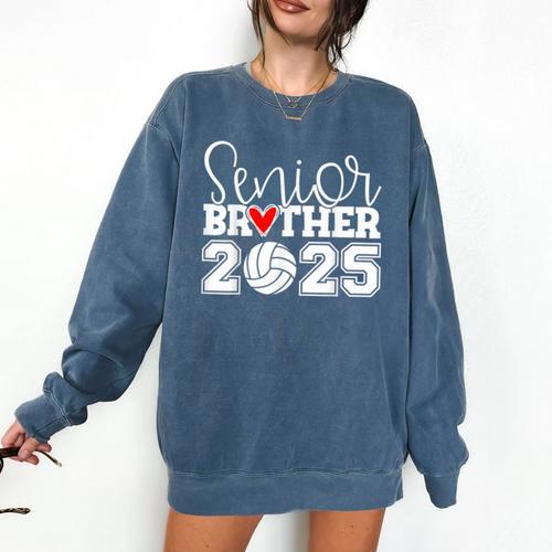 Senior Volleyball Brother 2025 Class Of 2025 Graduation Comfort Colors Sweatshirt - Best Gift Smart