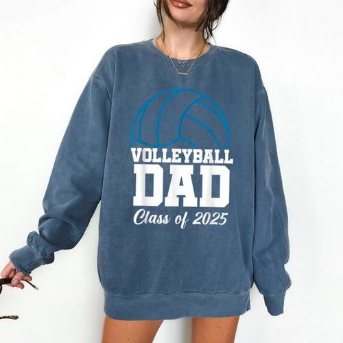 Senior Volleyball Dad Class Of 2025 Graduation Graduate Comfort Colors Sweatshirt - Best Gift Smart
