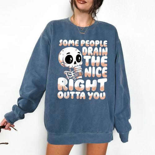 Skeleton Coffee Lover Introvert Comfort Colors Sweatshirt - Raresse