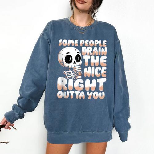 Skeleton Coffee Lover Introvert Comfort Colors Sweatshirt - Raresse
