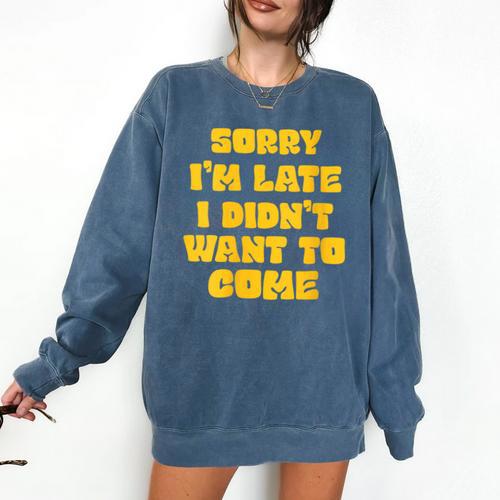 SORRY I'M LATE I DIDN'T WANT TO COME FUNNY INTROVERT PRESENT Comfort Colors Sweatshirt - Raresse