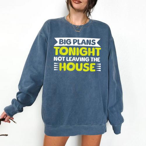 Staying Alone Big Plans Tonight Ideal For Introverts Comfort Colors Sweatshirt - Raresse