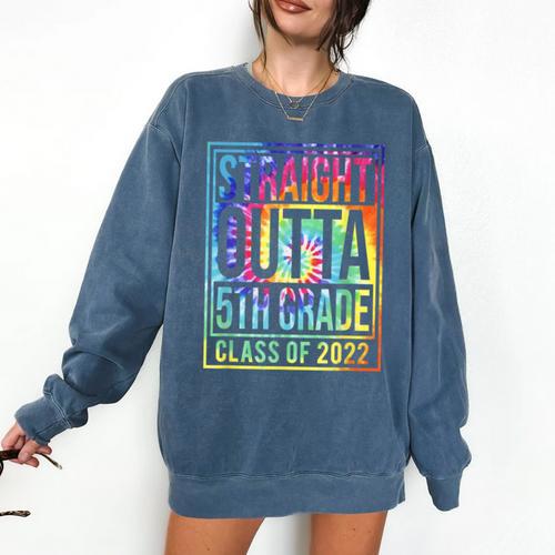 Straight Outta 5th Grade Class Of 2022 School Graduation Comfort Colors Sweatshirt - Best Gift Smart