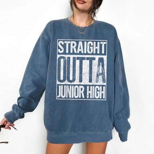 Straight Outta Junior High Shirt Graduation Idea Comfort Colors Sweatshirt - Best Gift Smart