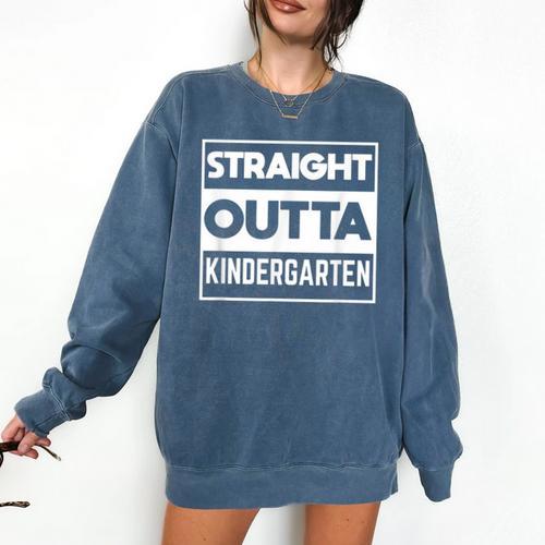Straight Outta Kindergarten Shirts Graduation Comfort Colors Sweatshirt - Best Gift Smart