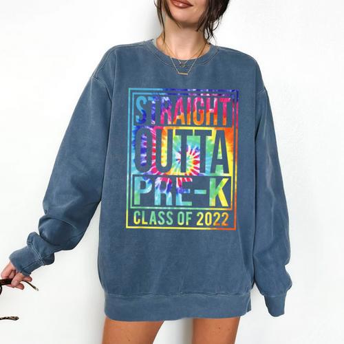 Straight Outta Pre-K Class Of 2022 Preschool Graduation Comfort Colors Sweatshirt - Best Gift Smart