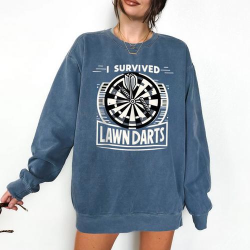 I Survived Lawn Darts Classic Yard Nostalgia Game Fun Comfort Colors Sweatshirt - Figerry
