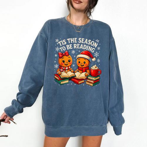’Tis The Season To Be Reading Book Lover Comfort Colors Sweatshirt - Bookorys
