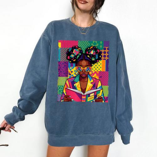 History Month Educated Black Women Girls Reading Book Comfort Colors Sweatshirt - Bookorys CA
