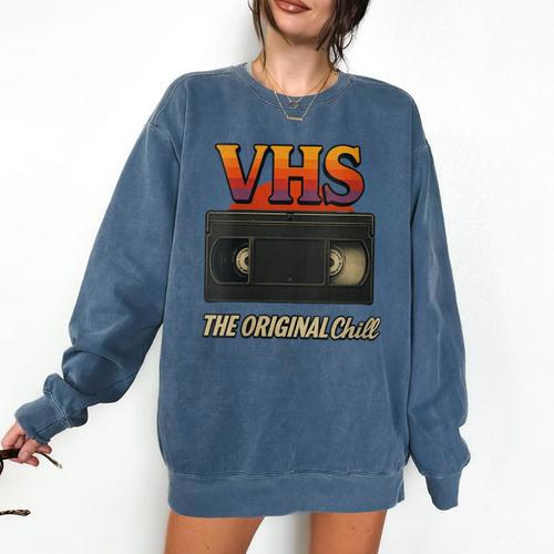 VHS Tape Nostalgia Old School Technology Humor Comfort Colors Sweatshirt - Figerry