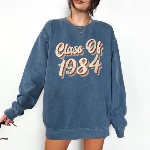 Vintage Class Of 1984 40th Reunion High School Graduation 84 Comfort Colors Sweatshirt - Best Gift Smart