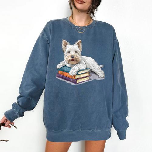 West Highland Terrier Books Dog Breed Westie Comfort Colors Sweatshirt - Bookorys