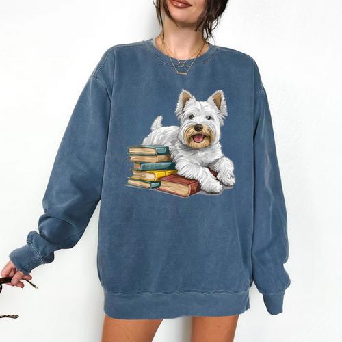 West Highland Terrier Books Dog Breed Westie For Men Women Kids Comfort Colors Sweatshirt - Bookorys