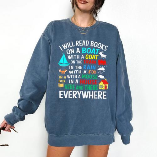 I Will Read Books On A Boat & Everywhere Comfort Colors Sweatshirt - Bookorys