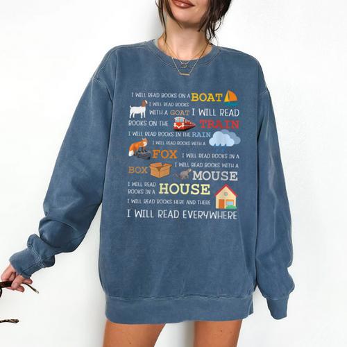 I Will Read Books On a Boat & Everywhere Reading Comfort Colors Sweatshirt - Bookorys
