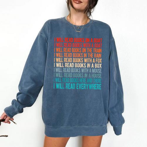 I Will Read Books On A Boat Kids Reading Comfort Colors Sweatshirt - Bookorys