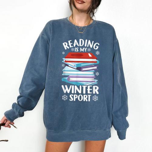 Winter Reading Book Bookworm Winter Comfort Colors Sweatshirt - Bookorys DE