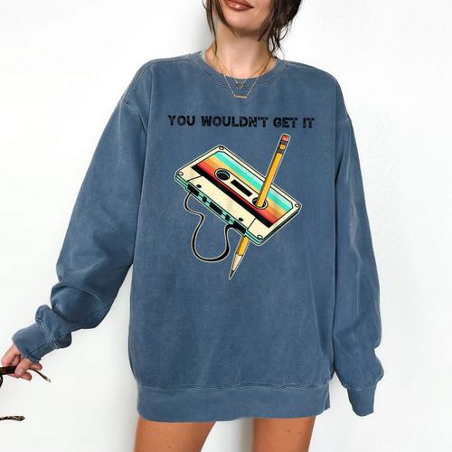 70s 80s 90s Retro Party Costume Nostalgia Cassette Comfort Colors Sweatshirt - Figerry
