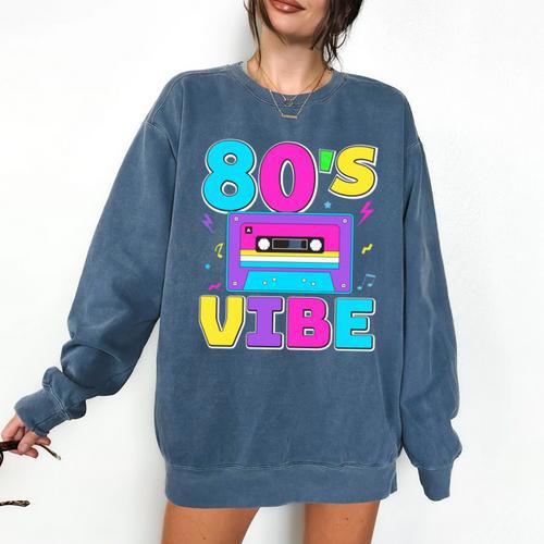 80's Vibe Retro Style Cassette Tape Nostalgia 1980s Party Comfort Colors Sweatshirt - Figerry