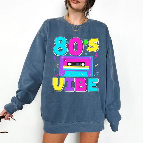 80's Vibe Retro Style Cassette Tape Nostalgia 1980s Party Premium Tri-Blend Comfort Colors Sweatshirt - Figerry