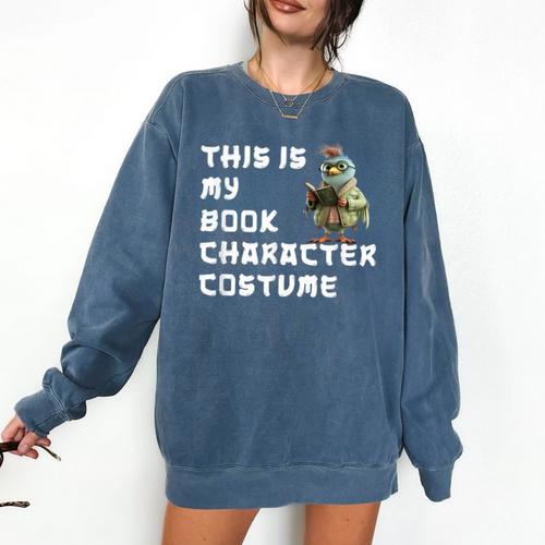 This Is My Book Character Costume Reading For Him & Her Cool Comfort Colors Sweatshirt - Bookorys