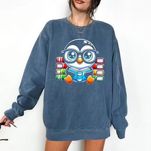 Book Lover Reading Penguin Comfort Colors Sweatshirt - Bookorys DE