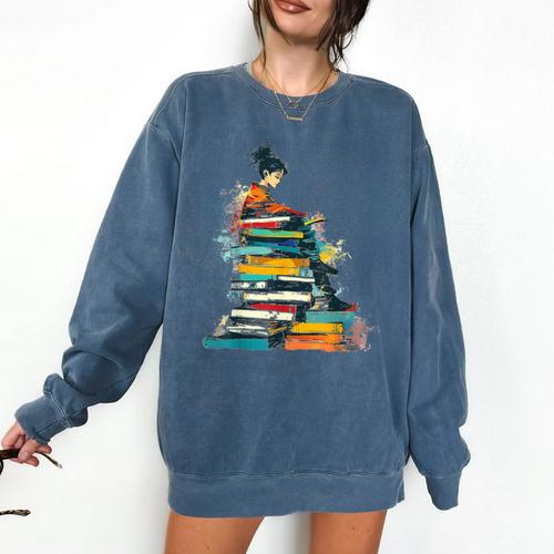 Books Abstract Artist Women Art Painting Books Comfort Colors Sweatshirt - Bookorys