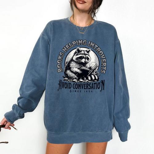 Books Helping Introvert Avoid Conversation Since 1454 Comfort Colors Sweatshirt - Bookorys