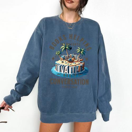 Books Helping Introvert Avoid Conversation Comfort Colors Sweatshirt - Raresse