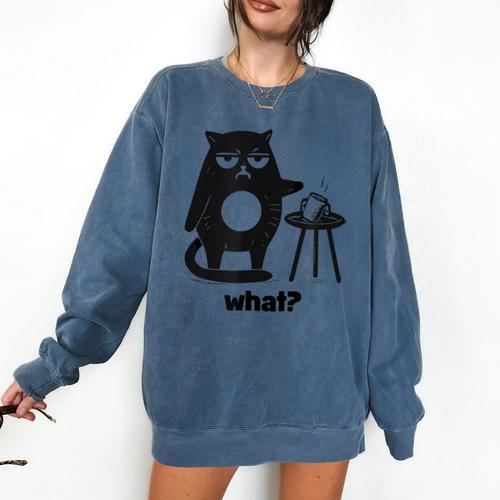 Cat What Humor Introvert Anti-Social Comfort Colors Sweatshirt - Raresse