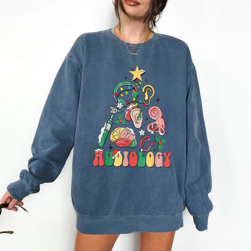 Christmas Audiology Tree Audiology Student Graduation Comfort Colors Sweatshirt - Best Gift Smart
