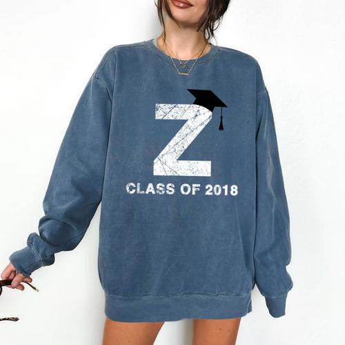 Class Of 2018 Last Name Letter Z Graduation Comfort Colors Sweatshirt - Best Gift Smart