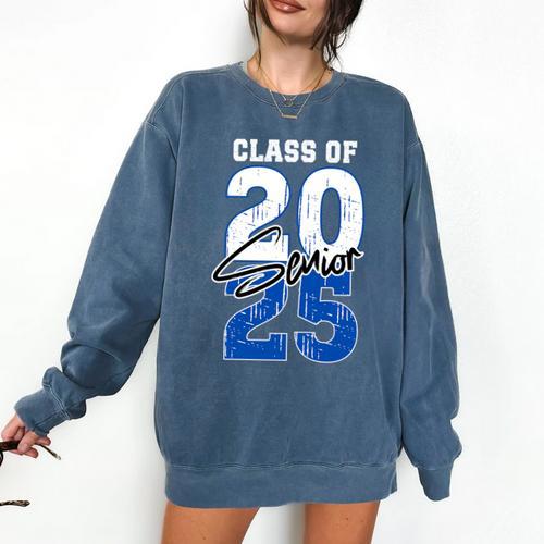 Class Of 2025 Senior Graduation 2025 Blue Comfort Colors Sweatshirt - Best Gift Smart