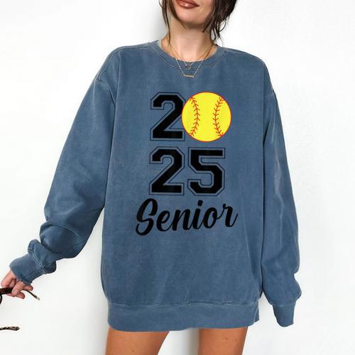 Class Of 2025 Softball Senior Graduation Graduate Women Comfort Colors Sweatshirt - Best Gift Smart