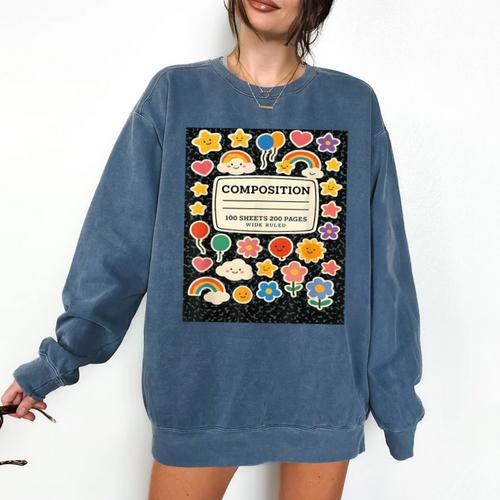 Composition Notebook Costume Teacher Matching Halloween Book Comfort Colors Sweatshirt - Bookorys UK