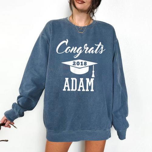 Congrats 2018 Adam College High School Graduation Comfort Colors Sweatshirt - Best Gift Smart