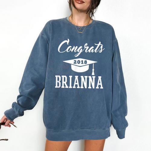 Congrats 2018 Brianna College High School Graduation T-Shir Comfort Colors Sweatshirt - Best Gift Smart